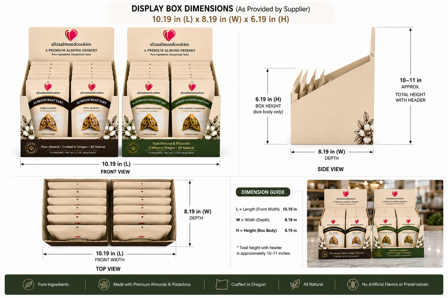 Almond Pistachio Tart Counter Display – 12 Pouches