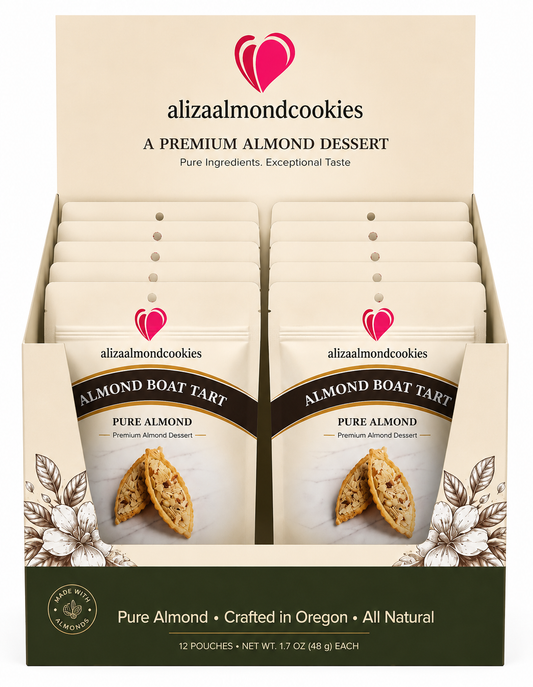 Almond  Boat Tart Countertop Display – 12 Pouches